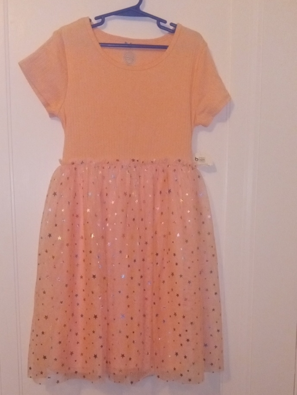 NWT girl pink tutu dress, bottom has shiny star print